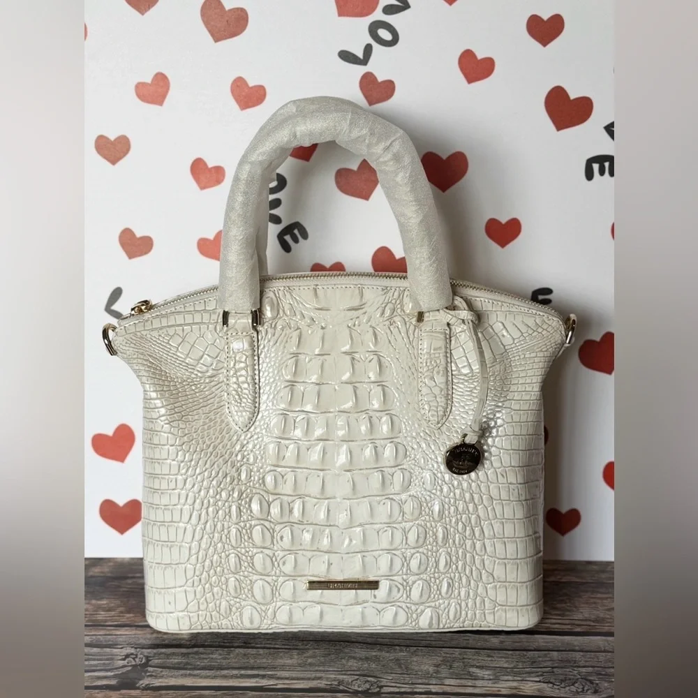FIRM Brahmin COCONUT MILK Medium Duxbury White HTF Creamy Off White NWT